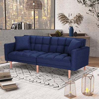 Vikie Twin 75'' Upholstered Convertible Sofa