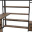 Grand lit mezzanine avec bureau et DEL, lit mezzanine en métal avec tablettes de rangement, garde-robe et tiroirs de rangement