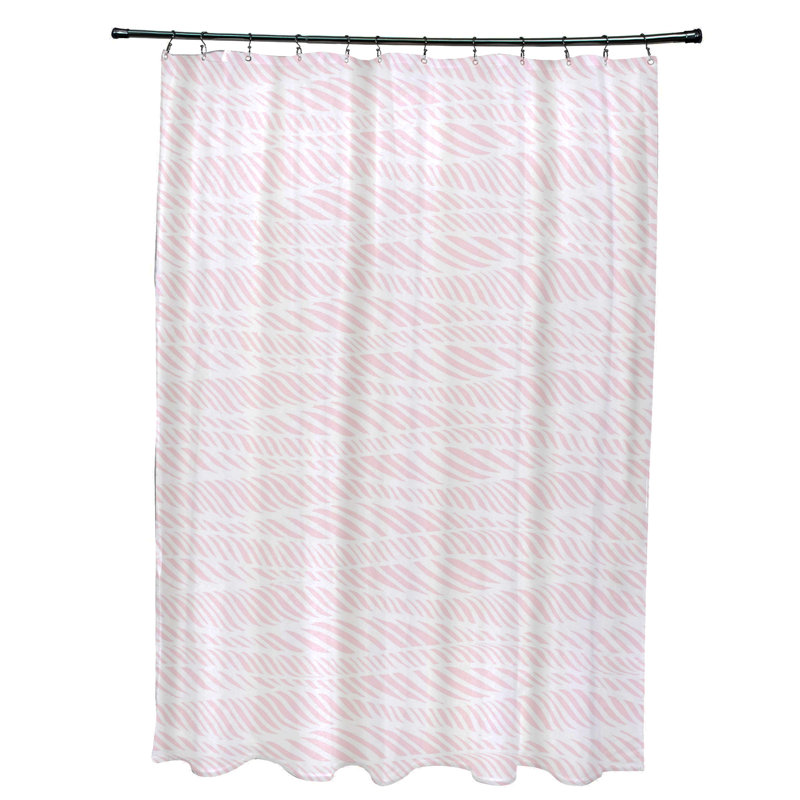 Rideau de douche simple Rolling Waves, Rose