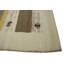 Tapis rayé beige en laine noué à la main