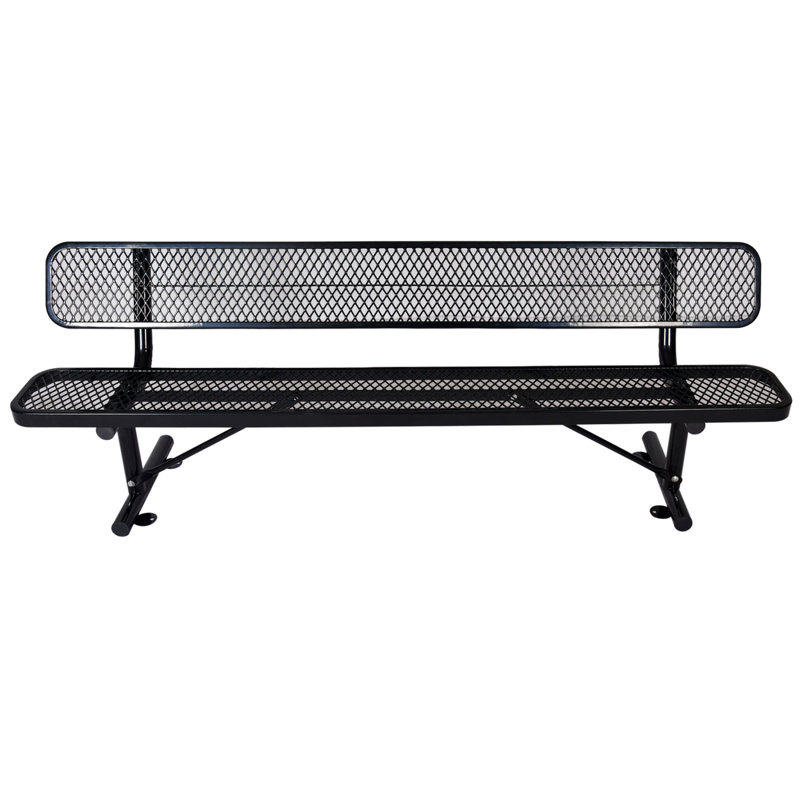 Banc d'extérieur en acier, H 32,55 po x l 72,45 po x P 23,3 po, Noir