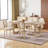 Amando High-End Beige French Country Dining Chairs, Upholstered Chairs With Round Back, Wire Drawing And Carving Techniques-970130155