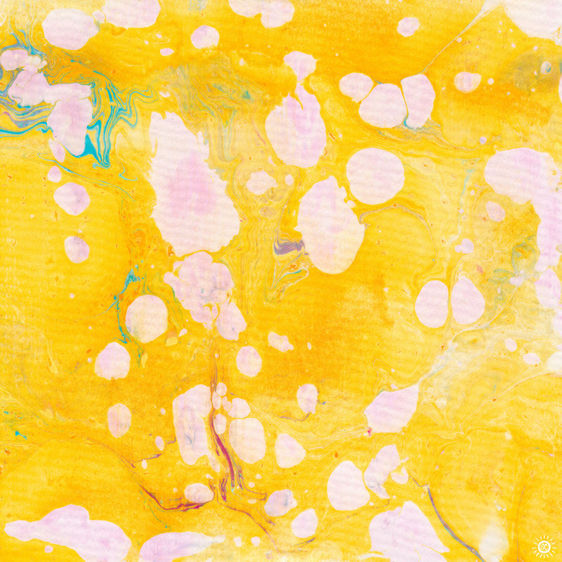 Marbre cosmique jaune, H 30 po x l 30 po