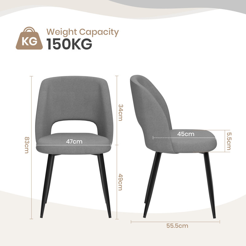 4 -Person Dining Set, Brown, Grey