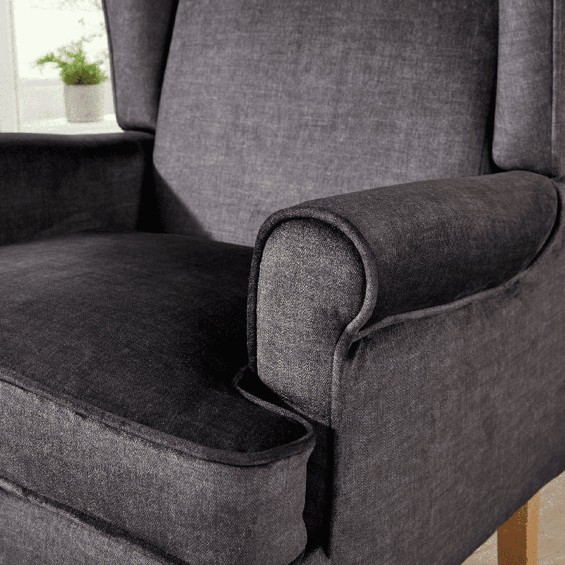 Helena Wingback Chair, Grey