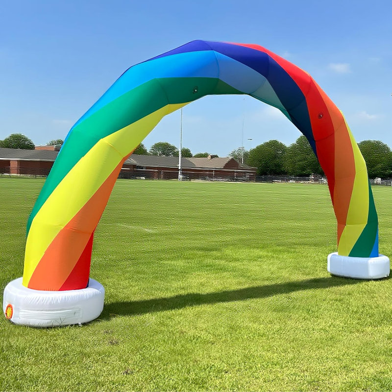 Arche gonflable demi-cercle avec souffleur intégré Wellcomer, Arc-en-ciel