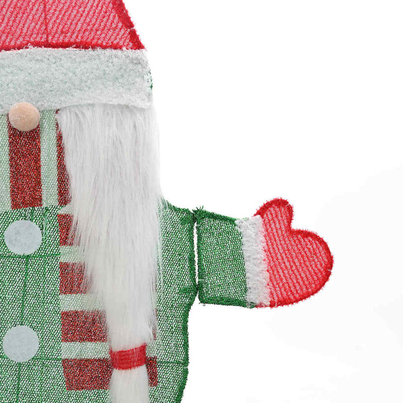  Lighted Gnome Warm White 64 X 71 Cm Tinsel Fabric