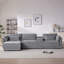 Canapé modulaire modulaire avec console de rangement et repose-pieds mobile