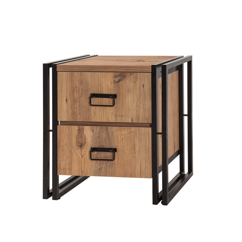 Yahya 52cm W Manufactured Wood Bedside Table
