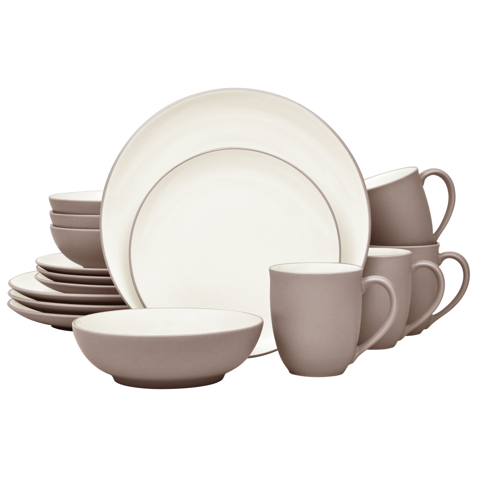 Colorwave Stoneware Dinnerware Set - Service for 4, Clay