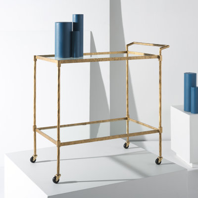 Claudia Metal And Glass Bar Cart