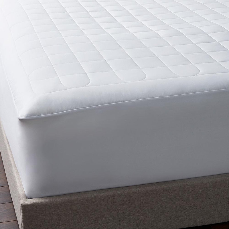 White Tencel Twin Mattress Pad with Cotton Cover