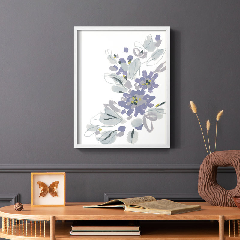 Periwinkle Patch II, reproduction encadrée - bois massif, H 10 po x l 8 po, Cadre simple blanc