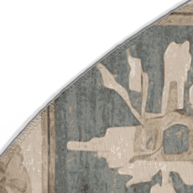 Ethereal Heirloom Indoor And Outdoor Area Rug, Round 5'