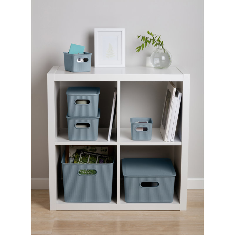 Latitude Run® Plastic Decorative Bin, Stone Blue
