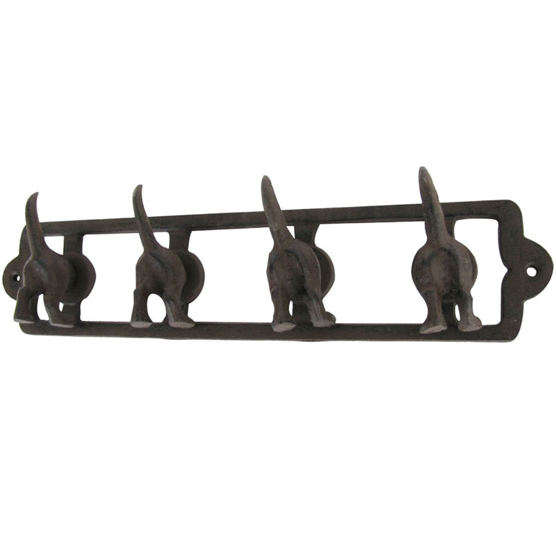 Gearld Iron Wall 4 - Hook Wall Mounted Coat Rack