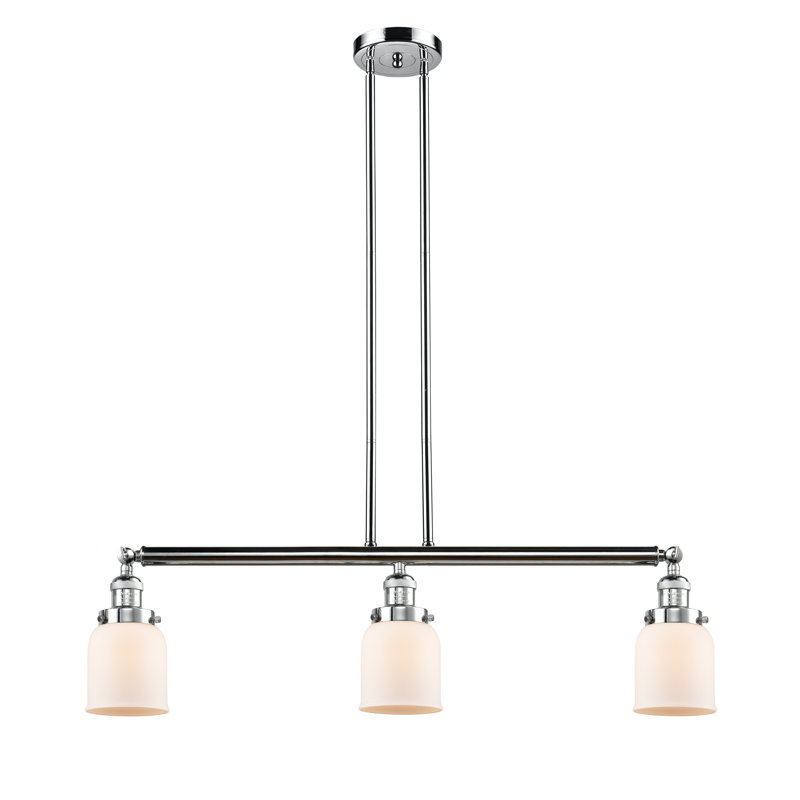 Luminaire suspendu linéaire à 3 lumières pour îlot de cuisine Keech, Plaqué couleur fumée, Ampoule non incluse