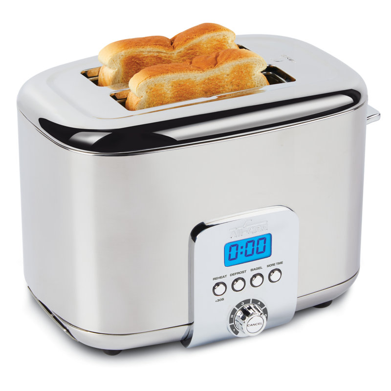 Stainless Steel Digital 2-Slice Toaster with Wide Slots