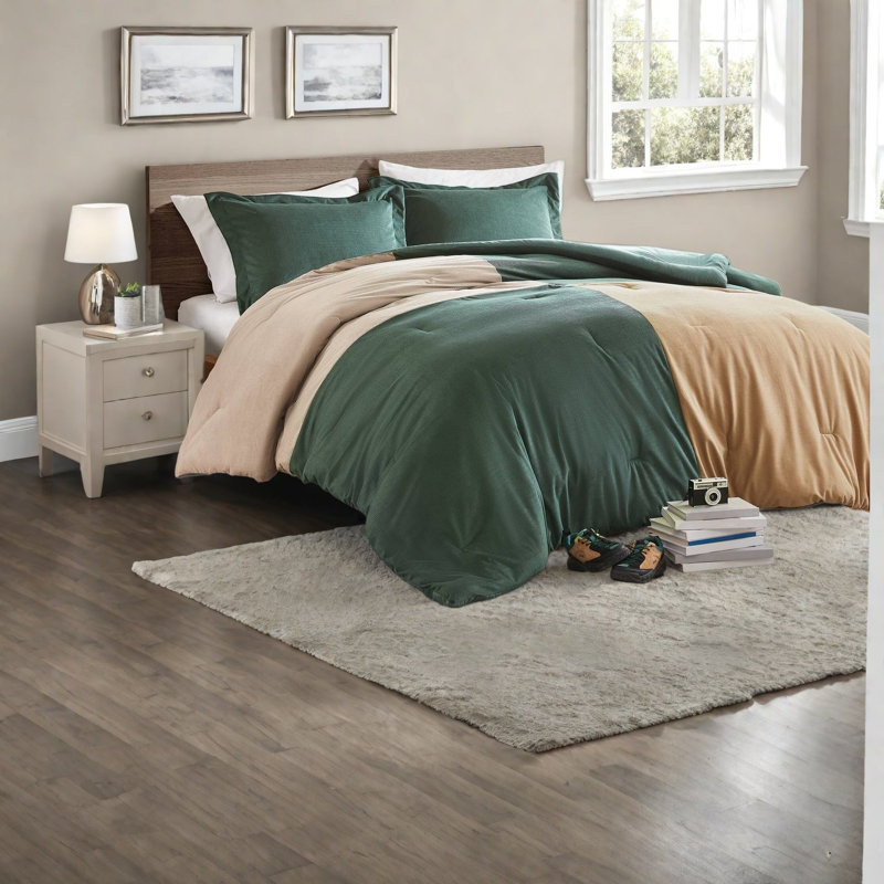 Modern Bedding Sets, 3 Piece Corduroy Full Queen Comforter for Home
