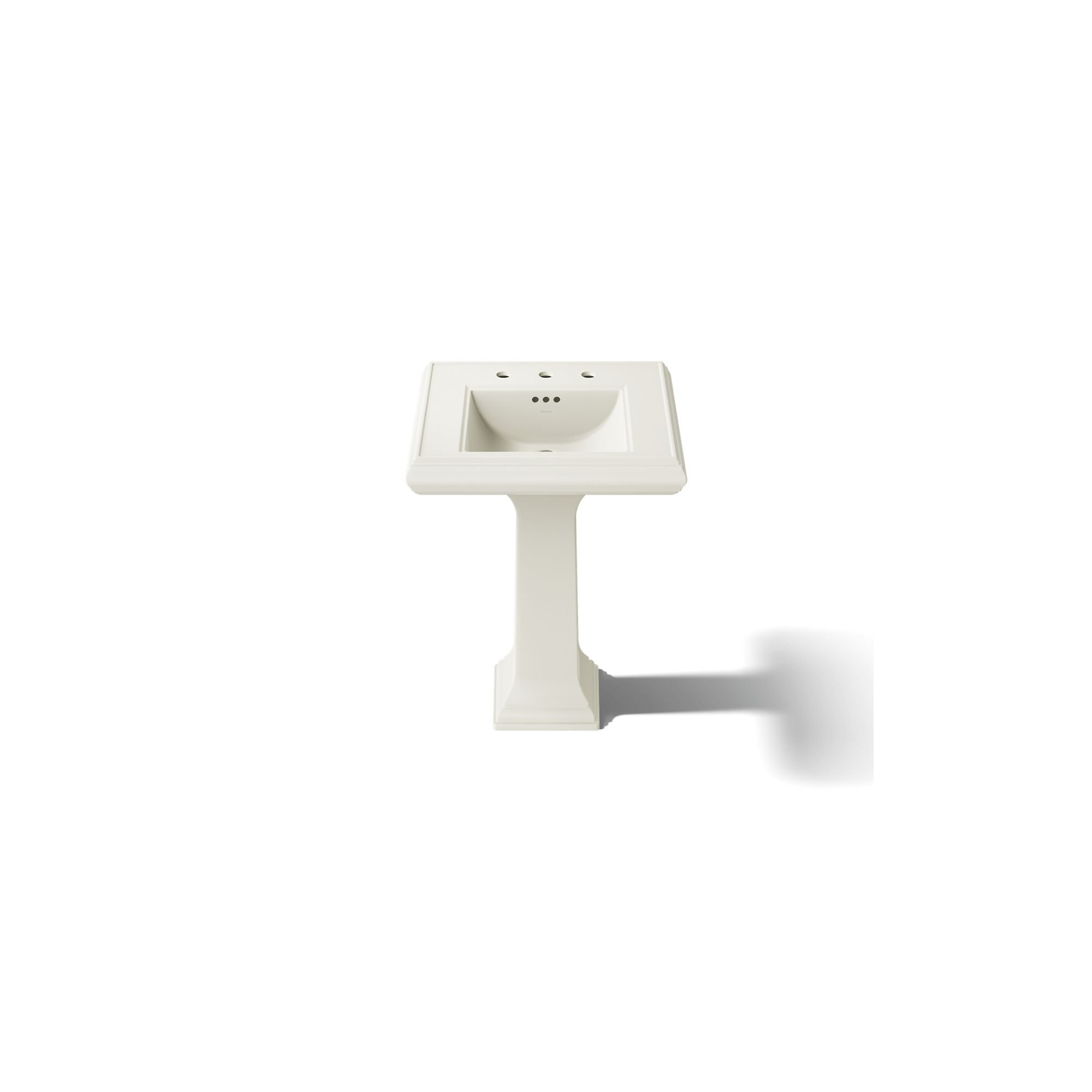 Memoirs 26.375" Tall Rectangular Pedestal Bathroom Sink with Overflow, 8" Centers, Biscuit
