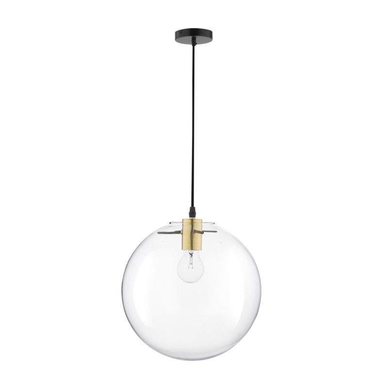 1 - Light Black Sphere Pendant, 181cm H x 25cm W x 25cm D