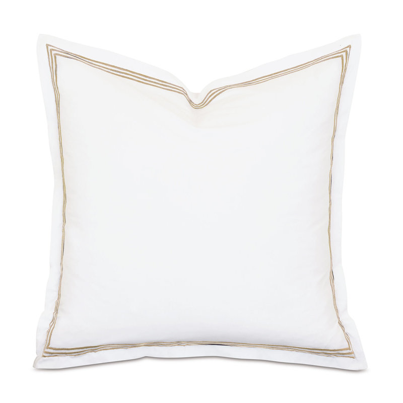 Taie décorative Tessa Percale, Euro, Blanc / bisque, Rayures multicolores
