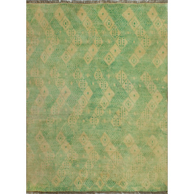 Tapis vert Balochi Barre Lt.