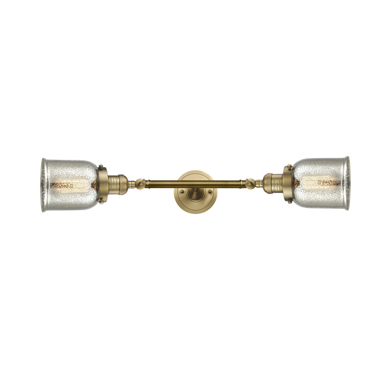 Éclairage pour meuble-lavabo à intensité variable 2 lumières Latta, Argent mercuré, Laiton brossé, DEL