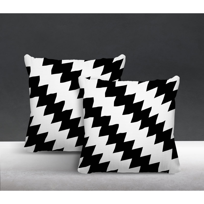 Coussin décoratif intérieur / extérieur, L 17 po x H 17 po, Noir