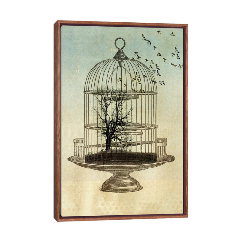 Free Birds 1 Piece Wall Art on Canvas, 66.04 cm H x 45.72 cm W, Classic Brown Wood Framed