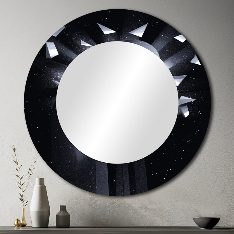Monochrome Religious Portrait Of God I - Modern Wall Mirror Art - Printed On Metal, 36" x 36"