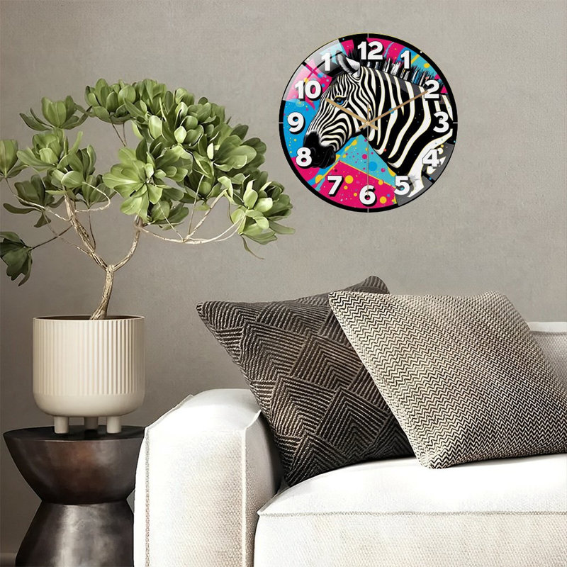 Horloge murale 12 po Zebra