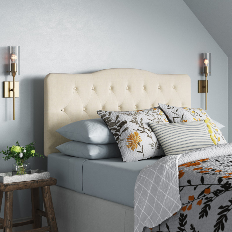 Tête de lit tapissier capitonnée avec des boutons Copper Grove de Modway, Blanc, Très grand