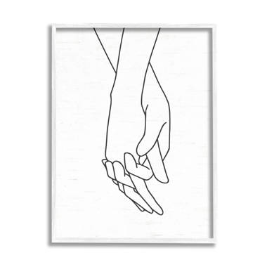 Couple Hands Together Stock Illustration - Download Image Now - Line Art,  Love - Emotion, Hand - iStock