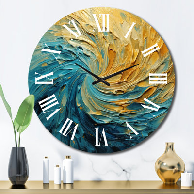 Horloge murale spirales abstraites Golden Ocean