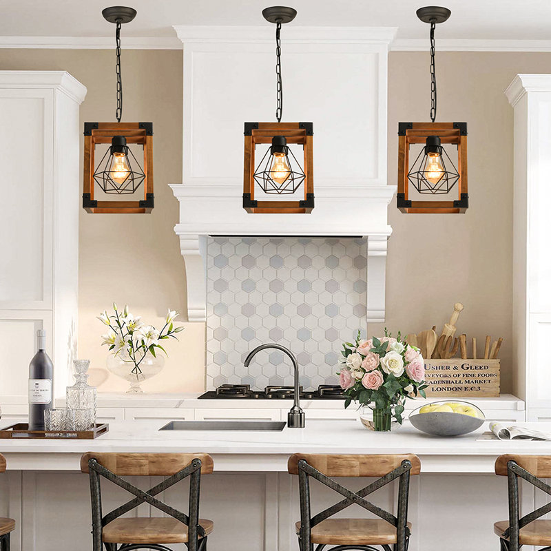 Pickar 1 - Light Rectangular Wood Pendant