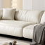 Canapé modulaire en cuir véritable blanc crème-55889466-55889464