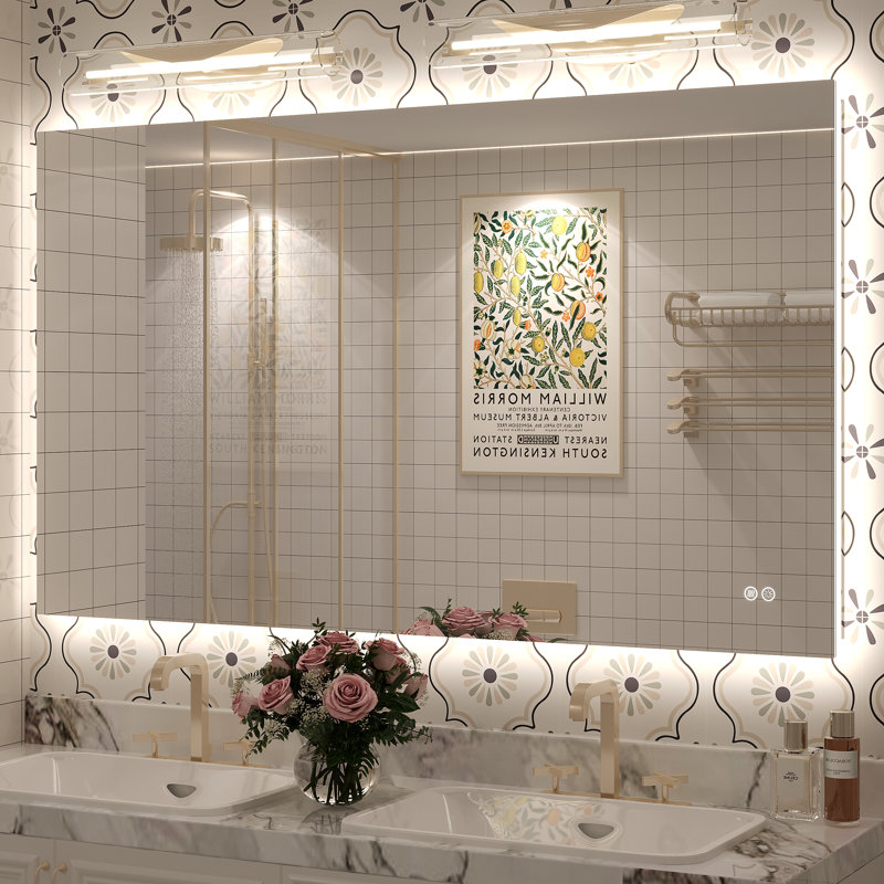 Miroir de salle de bain mural Molly, 51 po x 30 po, Rectangulaire