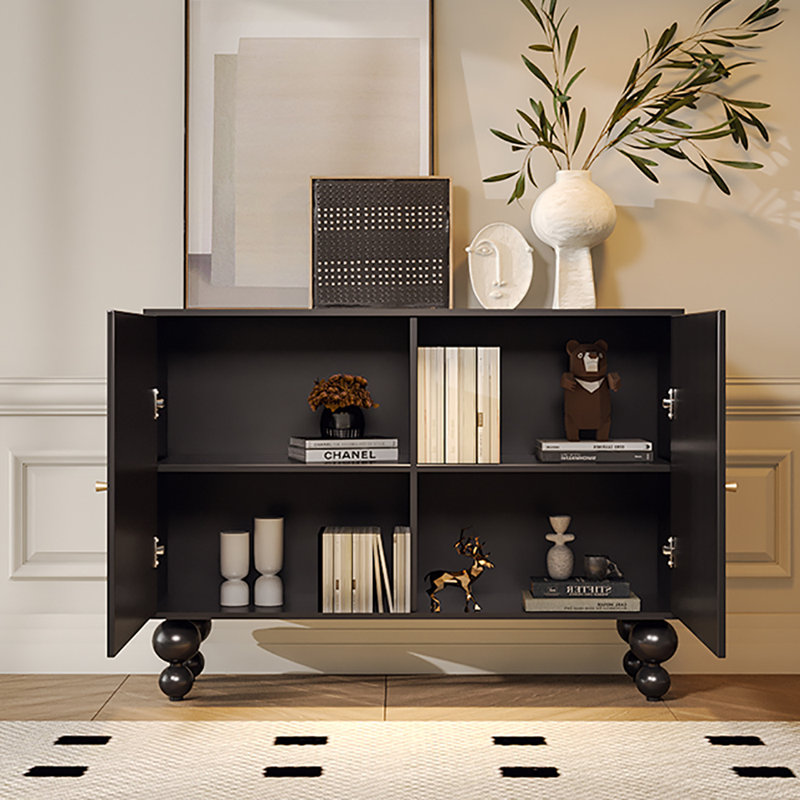 Multifunctional Storage Cabinet Sideboard, Black/Green