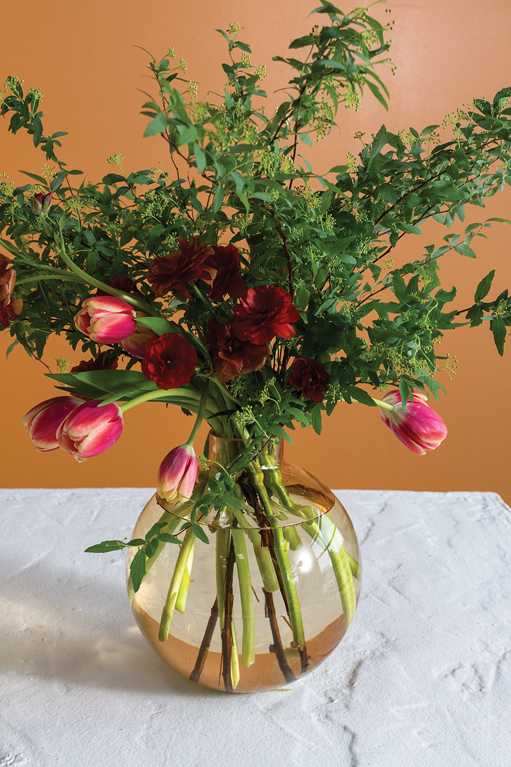 Bucherie Handmade Glass Table Vase, 9.5" H x 8.75" W x 8.75" D