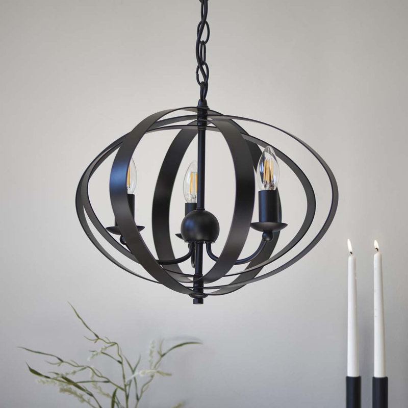 3 - Light Unique/Statement Pendant, Matt Black