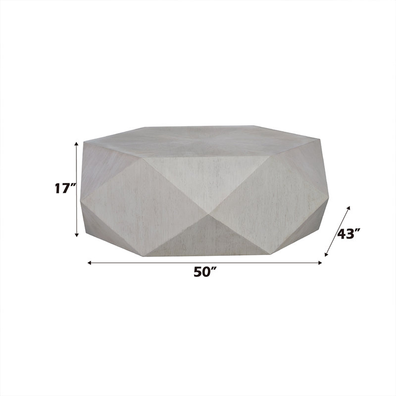 Table basse Clorence, Blanc antique