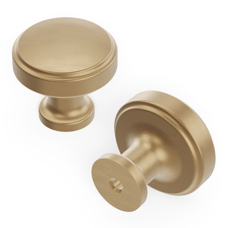 Poignée champignon Piper - Bouton d'armoire de 1-1 / 4 po de diamètre bronze champagne - Quincaillerie de style Mid-Century pour tiroirs et armoires