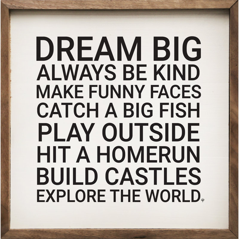 Dream Big - blanc, H 4 po x l 4 po