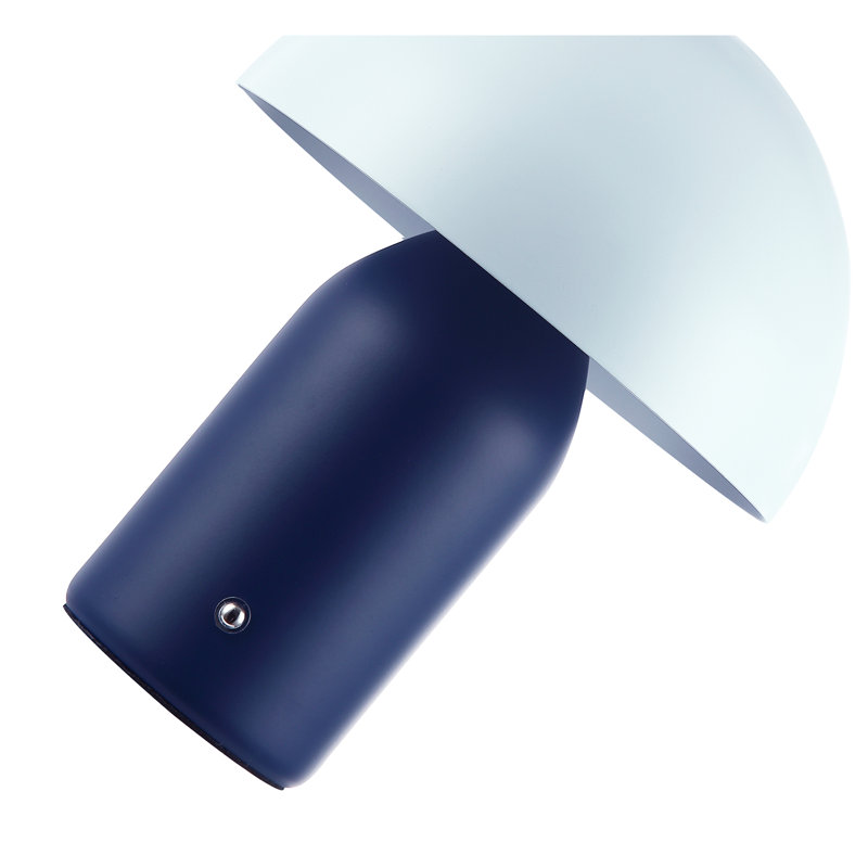 Modern Rechargeable Mushroom Table Lamp With Touch Dimmer Button By 17 Stories, Midnight/Nova Blue