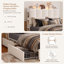 Lit plateforme tapissier moderne avec lumières DEL, ports USB, casiers latéraux et 2 tiroirs sous le lit, cadre de lit avec rangement-1421295007-1421295005