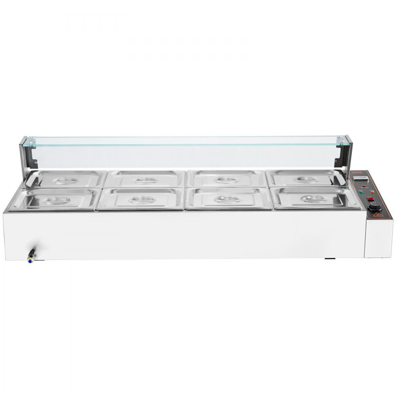 Chauffe-plat commercial commercial 8 * 12 pte avec écran en verre