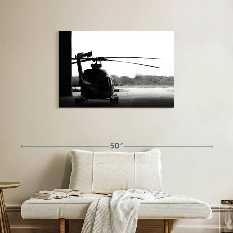 Mehar Monochrome Helicopter, 24" H x 36" W