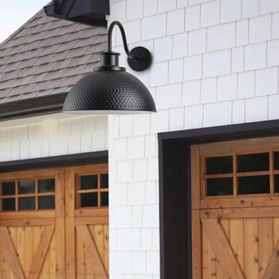 1-Lamp black round dimmable wrought iron wall lamp