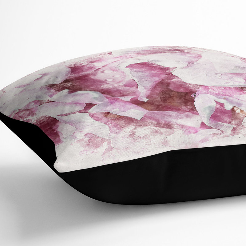Floral Square Throw Cushion, Black, 55cm H x 55cm W x 20cm D